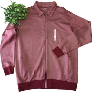 PBX Pro Burgundy Jacket with Collar, Tweed, sz M
